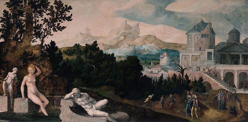 Jan van Scorel Landscape with Bathsheba Spain oil painting art